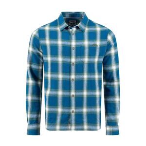 Weird Fish Mens Broxton Herringbone Check Long-Sleeved Shirt / Blue